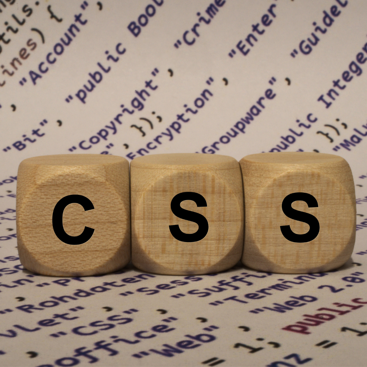 Scrabble letters that spell out CSS.